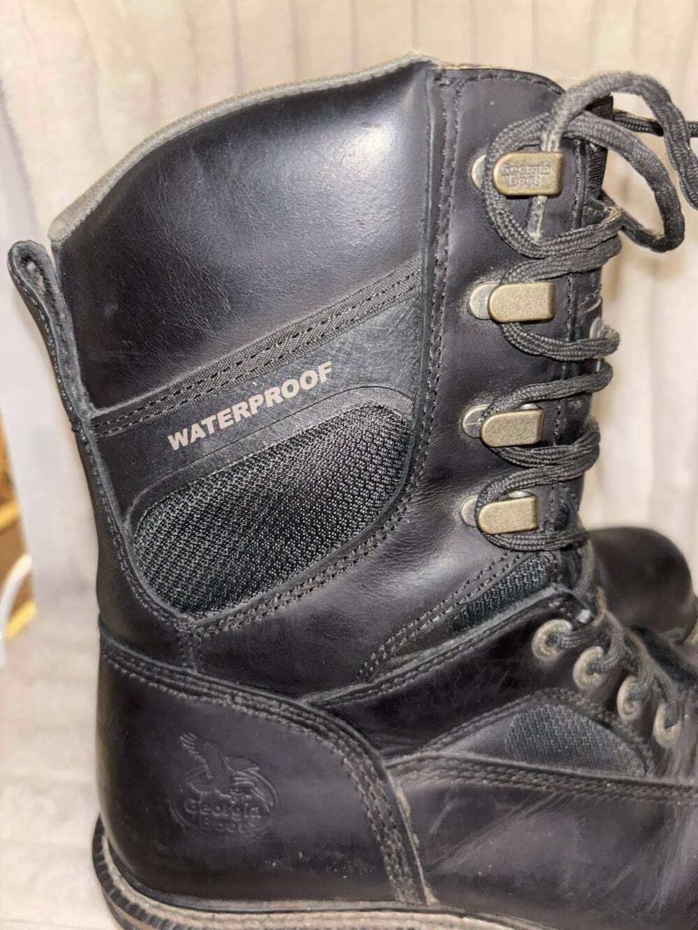 Georgia Boot LA Logger Waterproof Black Work Boots EH Mens 8M GB00619 Comp Toe - Picture 5 of 8
